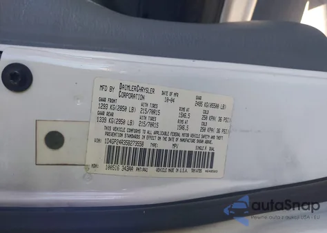 2005 Dodge Grand Caravan Se z USA, uszkodzony, nr VIN 1D4GP24R35B273558